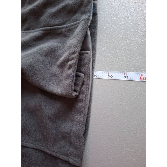 CS Women’s Hooded Peacoat Jacket L Gray Plaid Double Breasted Classic Preppy - Picture 8 of 8